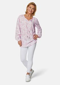Goldner Fashion Gedessineerde blouse van katoen met fijn garen - parelwit / gedess. 