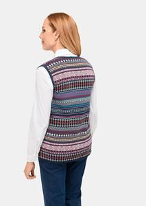 Goldner Fashion Jacquard tricot vest met kleurrijk streepdessin - meerkleurig / gedess. 