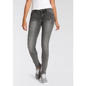 Arizona Skinny-fit-Jeans "mit Kontrastnähten und Pattentaschen", Low Waist