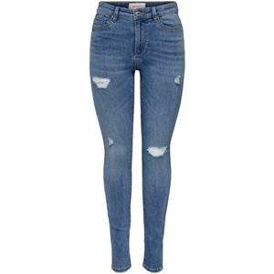 ONLY Skinny-fit-Jeans "ONLWAUW MID SK DESTROY DNM BJ210", mit Destroyed Effekt