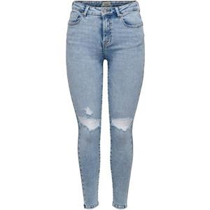 ONLY Skinny-fit-Jeans "ONLPOWER MID WAIST PU SK ANK DES AZ", mit Destroyed Effekt