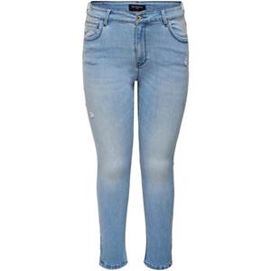 ONLY CARMAKOMA Skinny fit jeans CARKARLA REG ANK SK DNM BJ759 NOOS met destroyed-effect