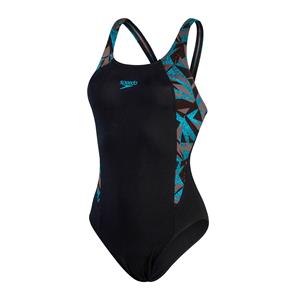 Speedo HyperBoom Splice Muscleback Badeanzug für Damen Schwarz/Blau