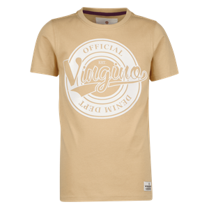 Vingino T-shirt JOSH met printopdruk zand Beige Jongens Katoen Ronde hals - 