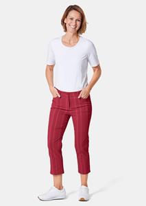Goldner Fashion Kortere broek met structuur van elastisch materiaal - rood 