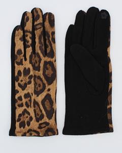 Leslii Lederhandschuhe Leo Muster, mit modischem Leopardenmuster