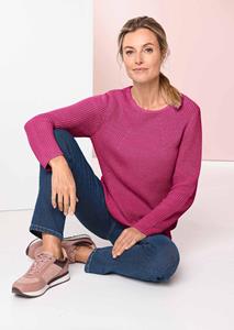 Goldner Fashion Flatteuze pullover van puur katoen - roze 