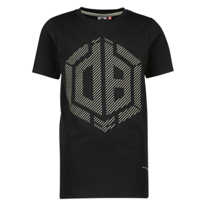 Vingino T-shirt met logo zwart Jongens Katoen Ronde hals Logo - 
