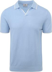 Suitable Kjell Knitted Polo Hellblau