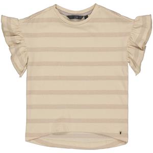 LEVV Little Meisjes t-shirt - Eslien - AOP Creme streep