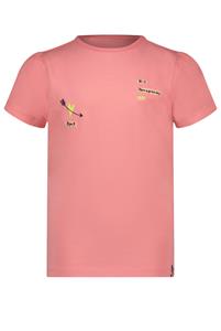 NoNo Meisjes t-shirt - Kantal - Perzik blossom