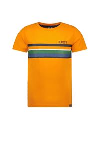 B.Nosy Jongens t-shirt multi color streep - Calm oranje