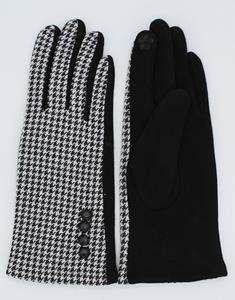 Leslii Lederhandschuhe, mit modischem Hahnentritt-Muster