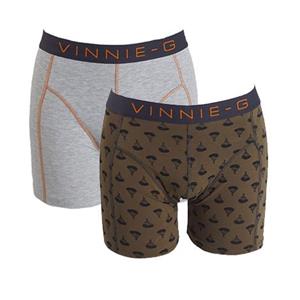 Vinnie-G boxershorts Military Olive Grey- Print 2-pack L