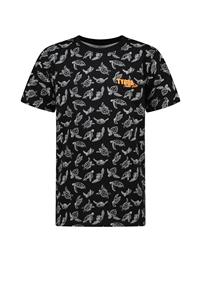 Tygo & Vito Jongens t-shirt AOP schildpad - Zwart