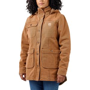 Carhartt - Women's Loose Fit Weathered Duck Coat - Parka, bruin