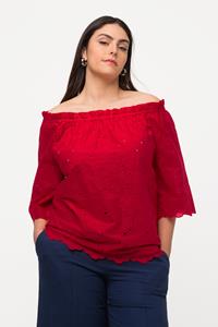 Ulla Popken Tunika Carmenbluse schulterfrei A-Linie Spitze Halbarm