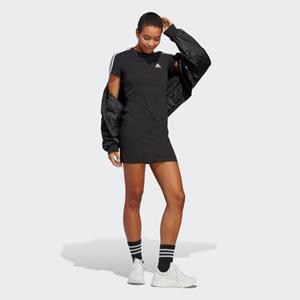 adidas Essentials 3-Stripes T-shirtjurk - Black / White- Dames