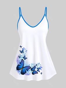 Rosegal Plus Size Butterfly Print Cami Top
