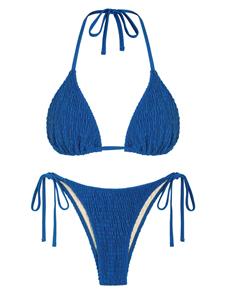 Zaful Gerafftes Halfter Gebundenes Bikini Set