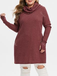 Rosegal Plus Size Long Sleeve Tunic Turtleneck Sweater