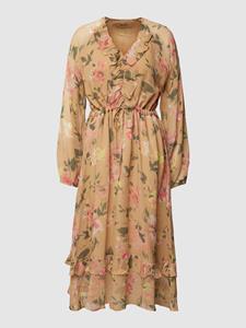 MOS MOSH Knielange jurk van viscose met bloemenmotief, model 'SABELLA'