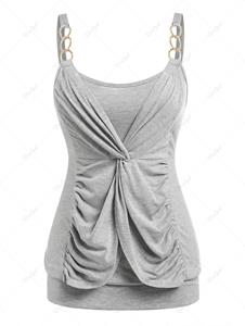 Rosegal Plus Size&Curve Twisted Chains Tank Top