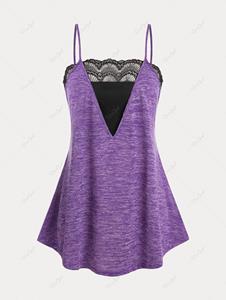 Rosegal Space Dye Tank Top and Tube Top Plus Size & Curve Twinset