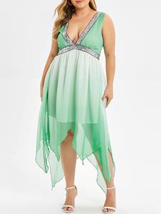 Rosegal Plus Size Sequin Ombre Color Midi Dress
