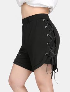 Rosegal Plus Size & Curve Lace-up Pull On Dolphin Shorts
