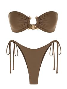 Zaful Gebundener Seite Metall Hardware Ring Bandeau Bikini Badebekleidung