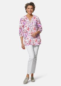 Goldner Fashion Bedrukte lange blouse - geranium / lichtviolet / gedess. 