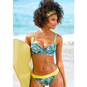 Venice Beach Bügel-Bikini-Top "Hanni", mit tropischem Print und gelben Details