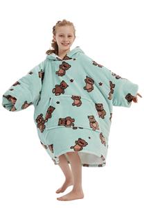 Badjas Beren kindersnuggie fleece met hoodie - Badrock