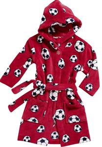 Kinderbadjassen met print-Voetbal rood