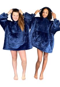 Badjas Blauwe kindersnuggie fleece met hoodie