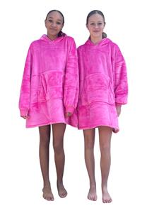 Badjas Roze kindersnuggie fleece met hoodie