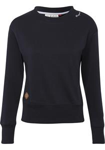 Ragwear Sweater "AZALLEA", Crewneck mit Zierknopf-Besatz in natürlicher Holz-Optik