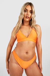 Boohoo Plus Essentials Bikini Top Met Laag Decolleté, Orange