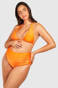 Boohoo Zwangerschap Apex Essentials Bikini Top, Orange