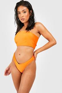 Boohoo Petite Strapless Essentials Bikini Top, Orange