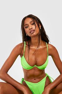 Boohoo Essentials Bikini Top Met Beugel, Bright Green