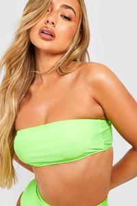 Boohoo Essentials Bandeau Bikini Top, Bright Green