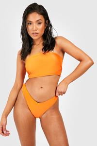 Boohoo Petite Hoog Uitgesneden Essentials Bikini Broekje, Orange