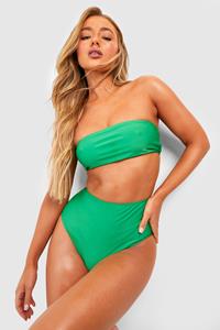 Boohoo Essentials High Waist Bikini Broekje, Green