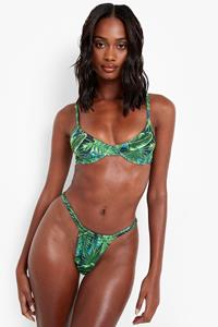 Boohoo Gerecyclede Tropicana Bikini Top Met Beugel, Green