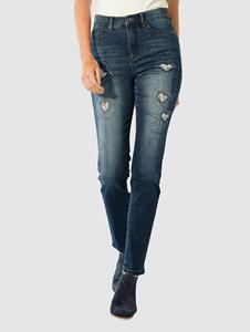 Jeans mit Cut-outs in Herzform mit Spitze Paola Blue stone