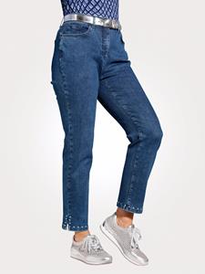 Jeans mit modischem Nietenzier am Saum MONA Dunkelblau
