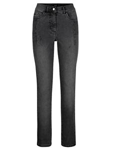 Jeans mit floraler Steinchenzier Paola Black