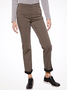 Thermojeans mit dekorativem Strasssteinchen-Motiv Relaxed by Toni Taupe